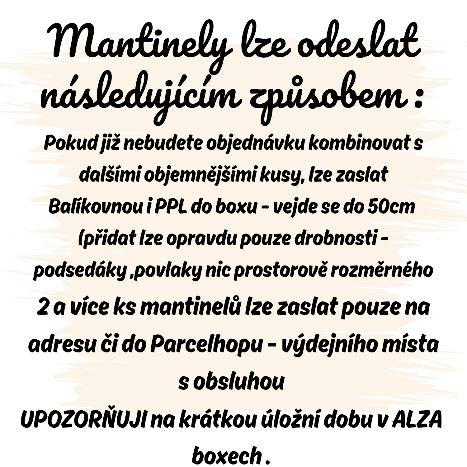 odesílání mantinelů